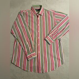 Polo Ralph Lauren Curham Classic Button Down Dress Shirt MulticolorStripe Mens L
